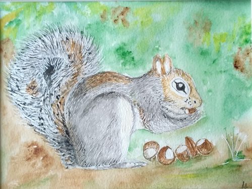 Lynne, Lunch, watercolour.